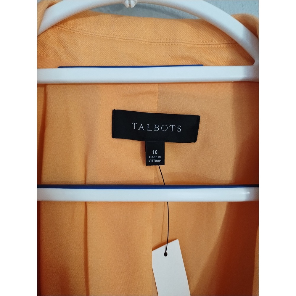 Talbots Cotton Blend Career Business Casual Resortwear Two Button Blazer Size 18 - Picture 10 of 10